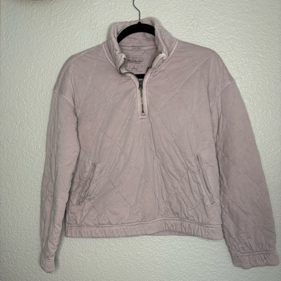 Abercrombie and Fitch Women's Half-Zip Quilted Fleece Jacket Size Small - Picture 1 of 6